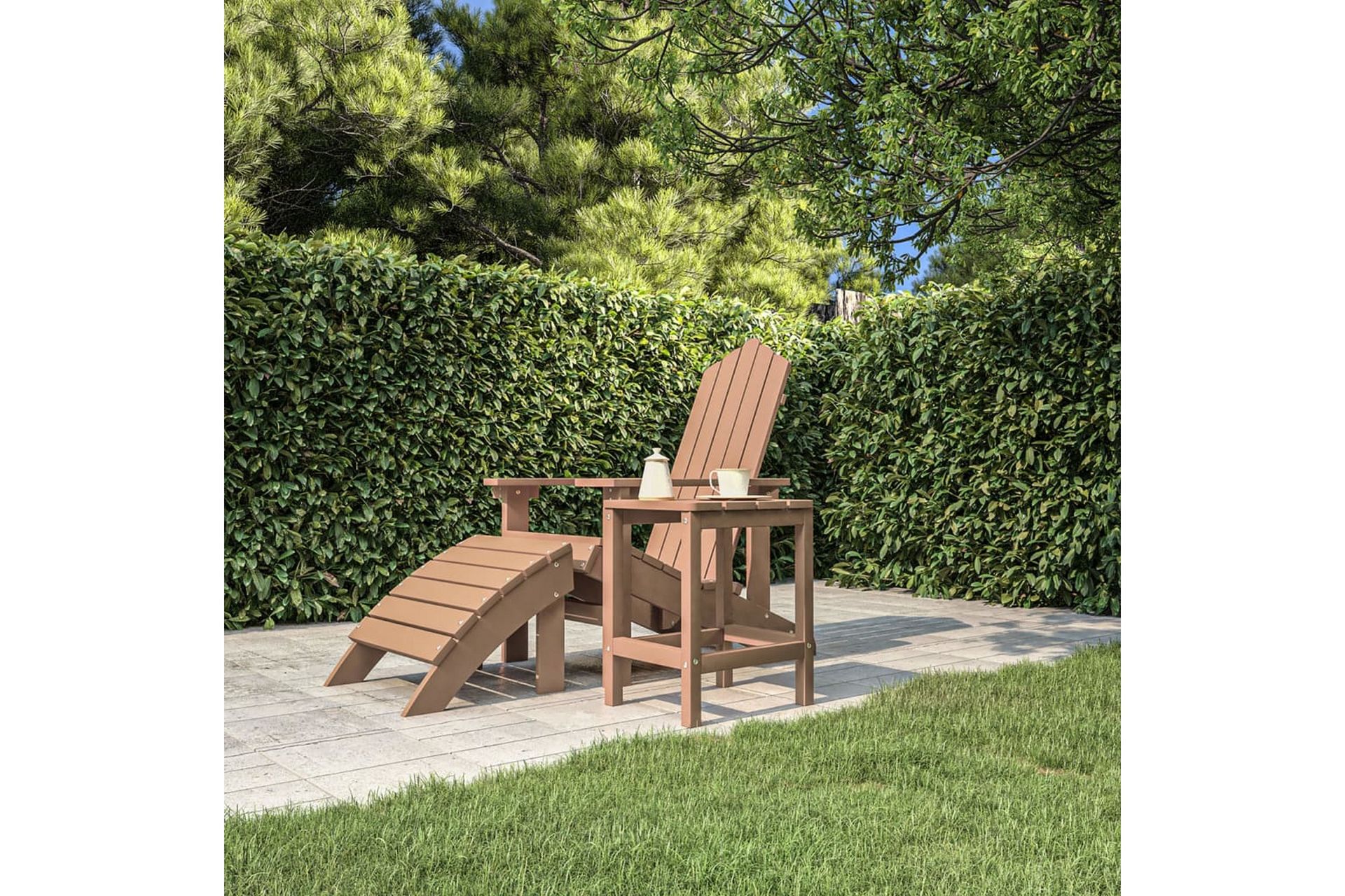 Adirondack puutarhapöytä ruskea 38x38x46 cm HDPE - Ruskea - Puutarhakalusteet - Terassipöydät - Ruokapöytä terassille