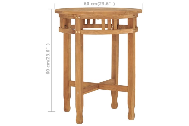 Bistropöytä Ø60x60 cm täysi tiikki - Puutarhakalusteet - Terassipöydät - Ruokapöytä terassille