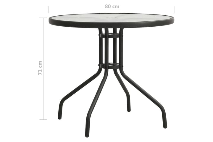 Bistropöytä antrasiitti Ø80x71 cm teräs - Ruokapöytä terassille