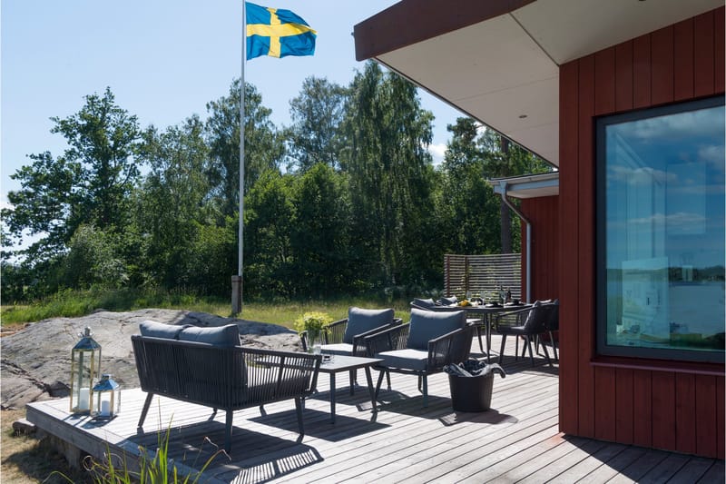Hillerstorp Hunneslätt ulkopöytä 90x150 cm - musta|harmaa - Puutarhakalusteet - Terassipöydät - Ruokapöytä terassille
