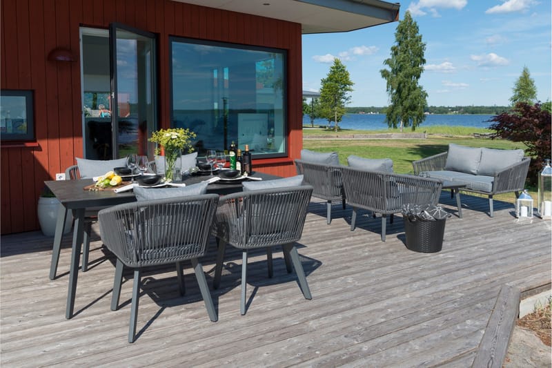 Hillerstorp Hunneslätt ulkopöytä 90x150 cm - musta|harmaa - Puutarhakalusteet - Terassipöydät - Ruokapöytä terassille