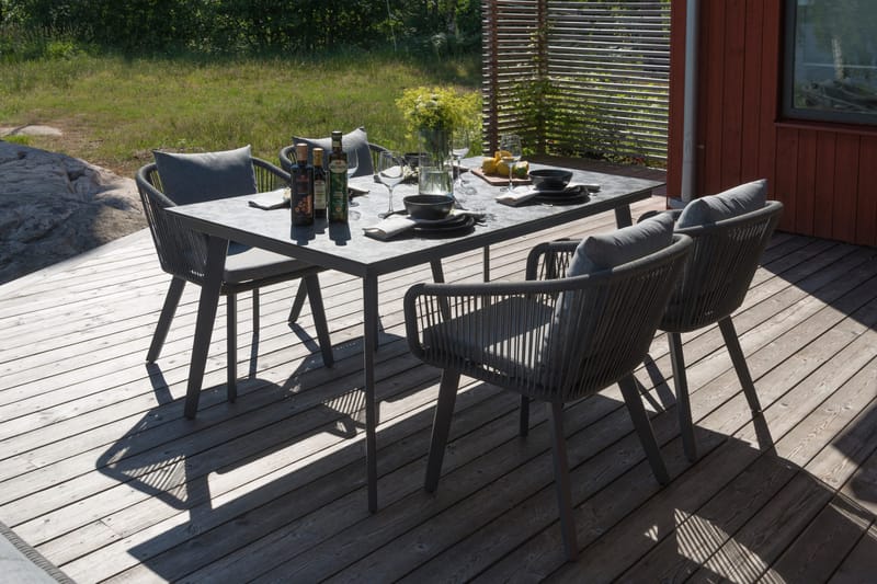 Hillerstorp Hunneslätt ulkopöytä 90x150 cm - musta|harmaa - Puutarhakalusteet - Terassipöydät - Ruokapöytä terassille