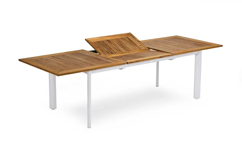 Hillerstorp Nydala jatkettava ruokapöytä ulkokäyttöön 200-280x96 cm tiikki/valkoinen, Hillerstorp