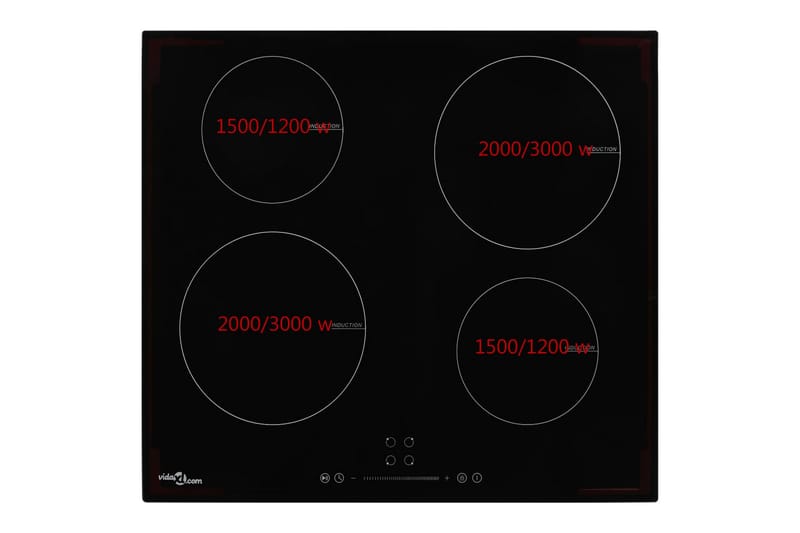 Induktioliesi 4 poltinta kosketushallinta lasi 7 000 W - Musta - Ruokapöytä terassille