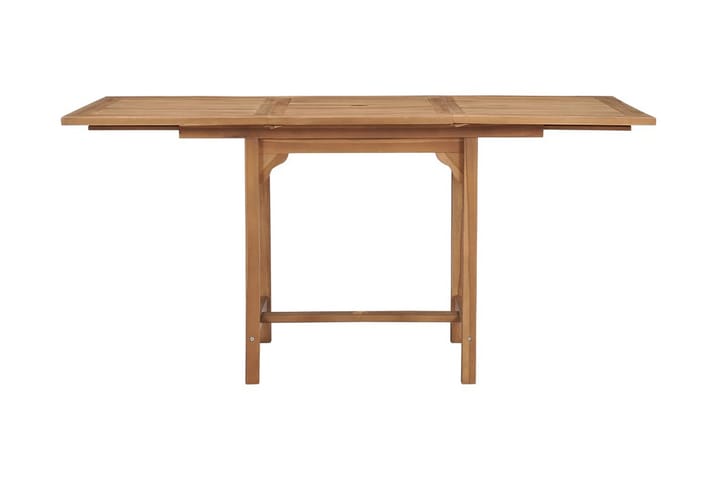 Jatkettava puutarhapöytä (110-160)x80x75 cm täysi tiikki - Ruskea - Ruokapöytä terassille