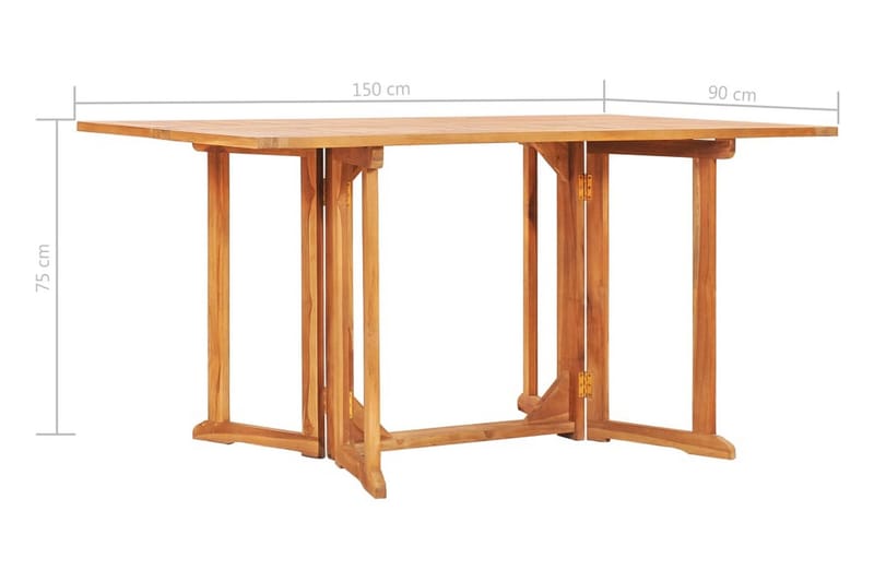 Kokoontaittuva puutarhan perhospöytä 150x90x75cm - Ruskea - Puutarhakalusteet - Terassipöydät - Ruokapöytä terassille