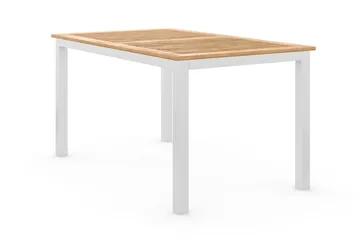 Las Vegas Jatkettava Ulkoruokapöytä 152-210x90 cm - Valkoinen/Tiikki - Puutarhakalusteet - Terassipöydät - Ruokapöytä terassille