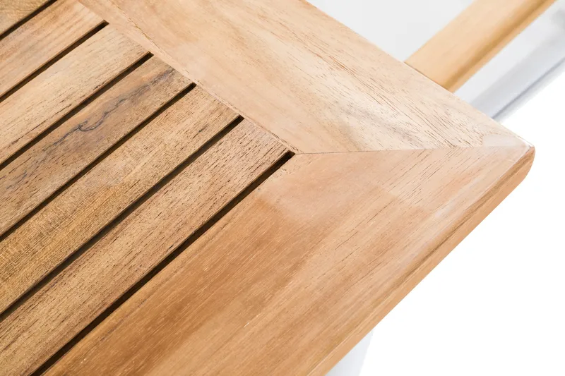 Las Vegas Jatkettava Ulkoruokapöytä 152-210x90 cm - Valkoinen/Tiikki - Puutarhakalusteet - Terassipöydät - Ruokapöytä terassille