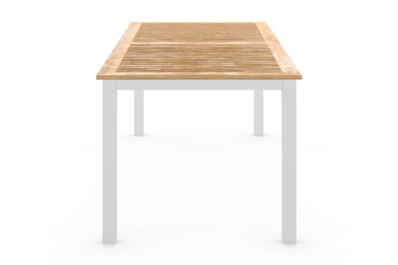 Las Vegas Jatkettava Ulkoruokapöytä 220/280x100 cm - Valkoinen/Tiikki - Puutarhakalusteet - Terassipöydät - Ruokapöytä terassille