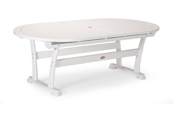 Pöytä Amelia 212 cm Valkoinen - Jatkettava - Ruokapöytä terassille