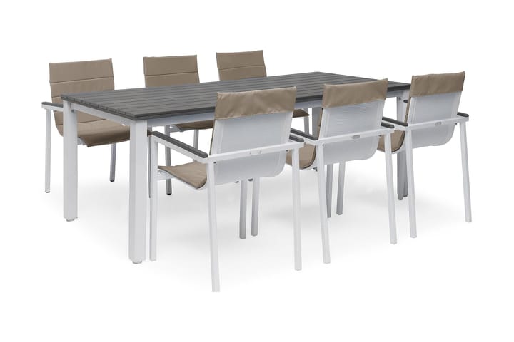 Pöytä Arlöv 90x200 cm Valkoinen/Harmaa - Ruokapöytä terassille