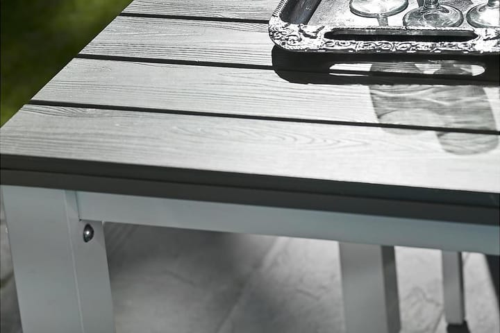 Pöytä Arlöv 90x200 cm Valkoinen/Harmaa - Ruokapöytä terassille