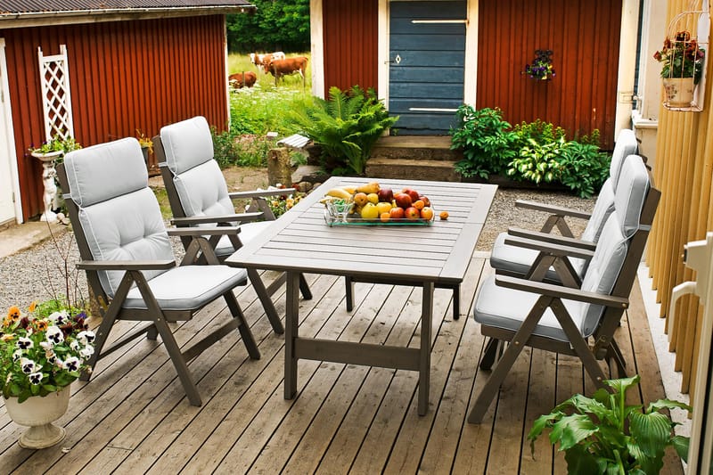 Pöytä Cecilia 100x165(225/285)cm Harmaalakattu mänty - Puutarhakalusteet - Terassipöydät - Ruokapöytä terassille