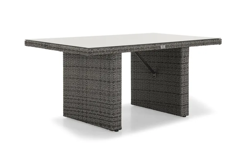 Pöytä James 145 cm, Harmaa/Lasi