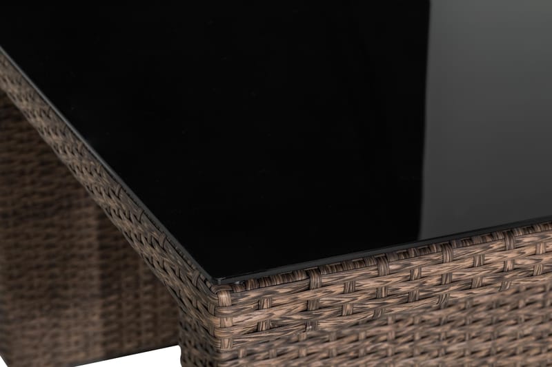 Pöytä James 145 cm - Hiekka/Lasi - Puutarhakalusteet - Terassipöydät - Ruokapöytä terassille