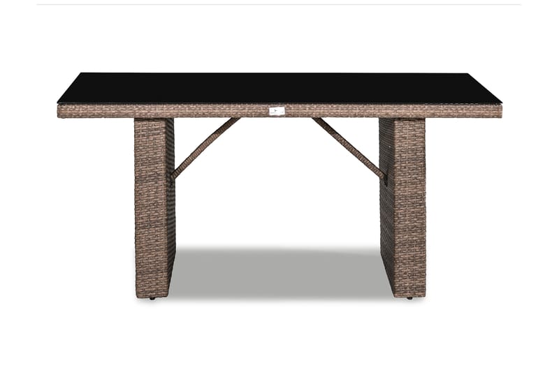 Pöytä James 145 cm - Hiekka/Lasi - Puutarhakalusteet - Terassipöydät - Ruokapöytä terassille