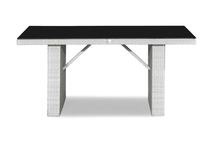Pöytä James 145 cm - Valk/Lasi - Ruokapöytä terassille