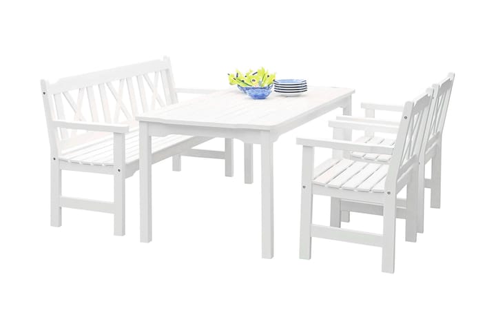 Pöytä Visby 85x150cm Valkolakattu mänty - Ruokapöytä terassille