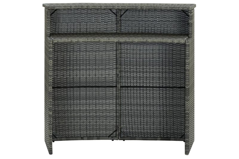 Puutarhan baaripöytä harmaa 120x55x110 cm polyrottinki - Puutarhakalusteet - Terassipöydät - Ruokapöytä terassille