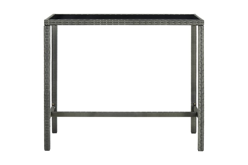 Puutarhan baaripöytä harmaa130x60x110cm polyrottinki ja lasi - Puutarhakalusteet - Terassipöydät - Ruokapöytä terassille