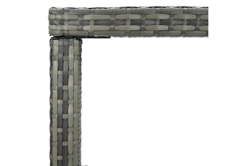 Puutarhan baaripöytä harmaa130x60x110cm polyrottinki ja lasi - Puutarhakalusteet - Terassipöydät - Ruokapöytä terassille