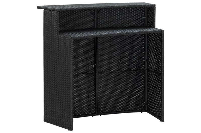Puutarhan baaripöytä musta 120x55x110 cm polyrottinki - Puutarhakalusteet - Terassipöydät - Ruokapöytä terassille