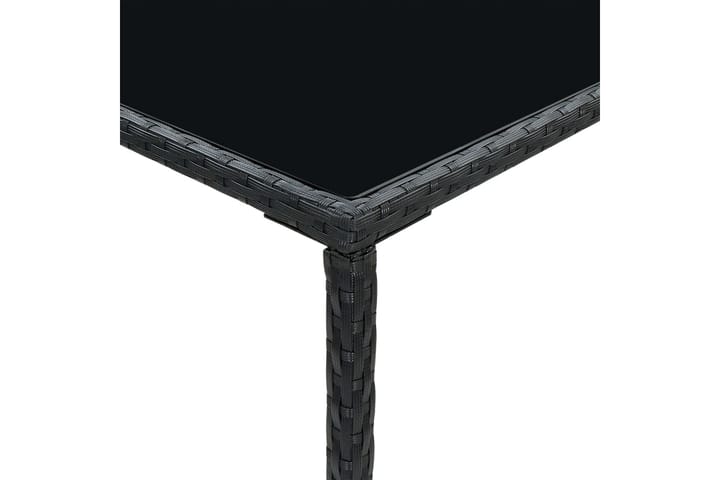 Puutarhan baaripöytä musta 70x70x110 cm polyrottinki ja lasi - Ruokapöytä terassille