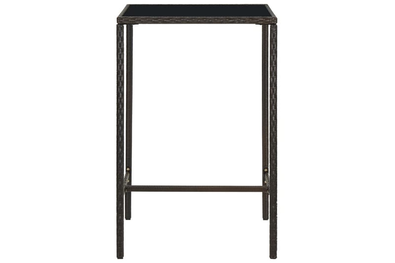 Puutarhan baaripöytä ruskea 70x70x110cm polyrottinki ja lasi - Puutarhakalusteet - Terassipöydät - Ruokapöytä terassille