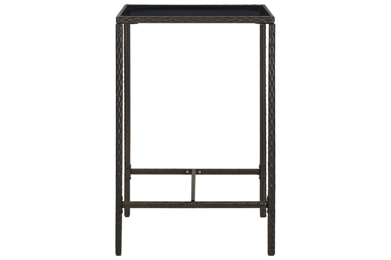 Puutarhan baaripöytä ruskea 70x70x110cm polyrottinki ja lasi - Puutarhakalusteet - Terassipöydät - Ruokapöytä terassille
