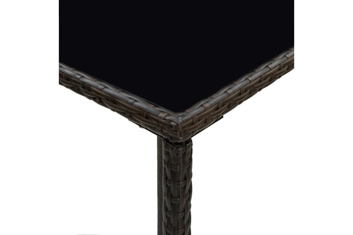 Puutarhan baaripöytä ruskea 70x70x110cm polyrottinki ja lasi - Ruokapöytä terassille