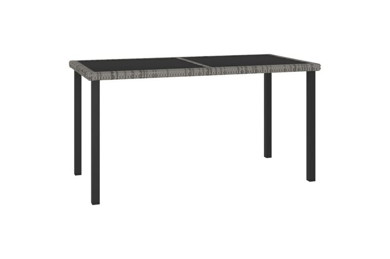 Puutarhan ruokapöytä harmaa 140x70x73 cm polyrottinki - Puutarhakalusteet - Terassipöydät - Ruokapöytä terassille