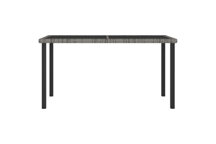 Puutarhan ruokapöytä harmaa 140x70x73 cm polyrottinki - Ruokapöytä terassille