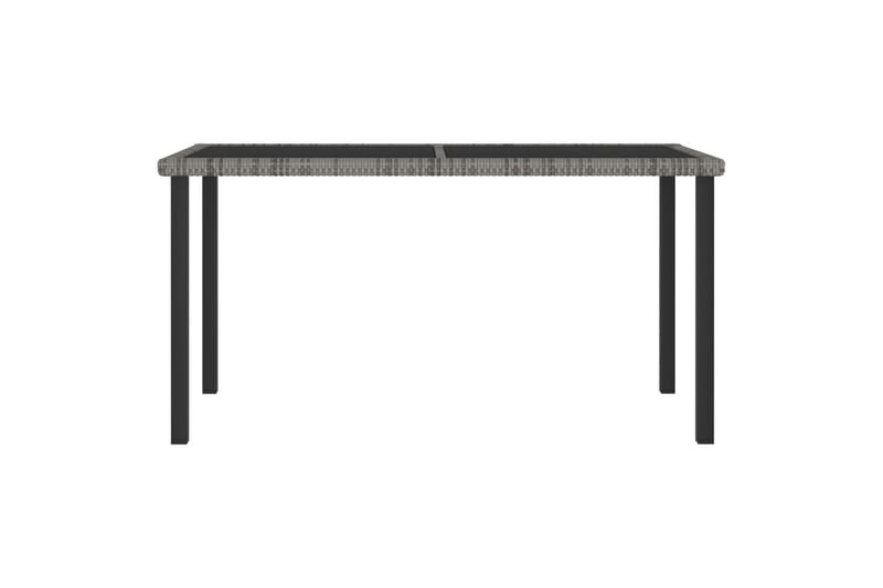 Puutarhan ruokapöytä harmaa 140x70x73 cm polyrottinki - Puutarhakalusteet - Terassipöydät - Ruokapöytä terassille