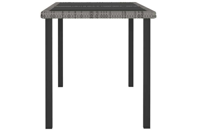 Puutarhan ruokapöytä harmaa 140x70x73 cm polyrottinki - Puutarhakalusteet - Terassipöydät - Ruokapöytä terassille