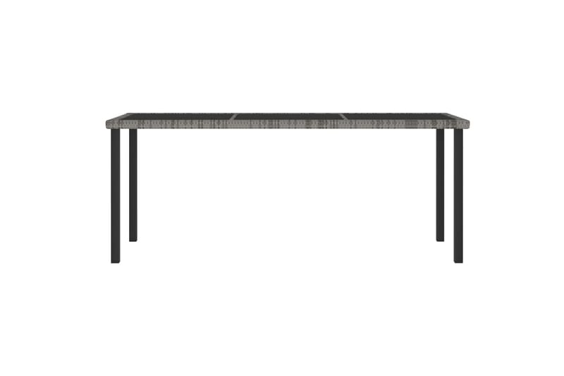 Puutarhan ruokapöytä harmaa 180x70x73 cm polyrottinki - Puutarhakalusteet - Terassipöydät - Ruokapöytä terassille