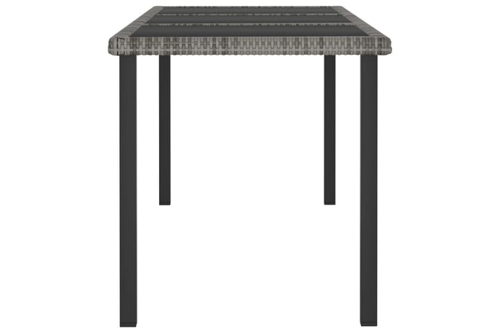 Puutarhan ruokapöytä harmaa 180x70x73 cm polyrottinki - Ruokapöytä terassille