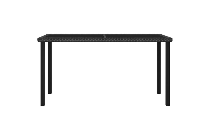 Puutarhan ruokapöytä musta 140x70x73 cm polyrottinki - Ruokapöytä terassille