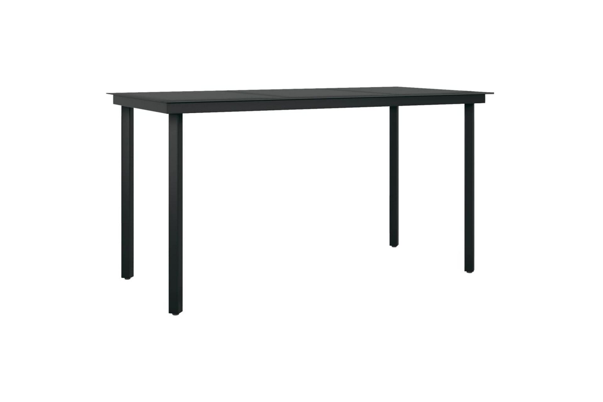 Puutarhan ruokapöytä musta 140x70x74 cm teräs ja lasi - Musta - Puutarhakalusteet - Terassipöydät - Ruokapöytä terassille