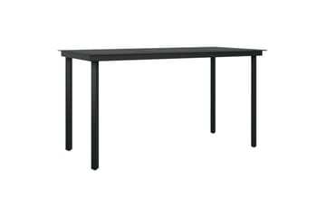 Puutarhan ruokapöytä musta 140x70x74 cm teräs ja lasi - Musta - Puutarhakalusteet - Terassipöydät - Ruokapöytä terassille