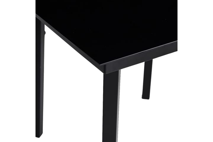 Puutarhan ruokapöytä musta 140x70x74 cm teräs ja lasi - Musta - Ruokapöytä terassille