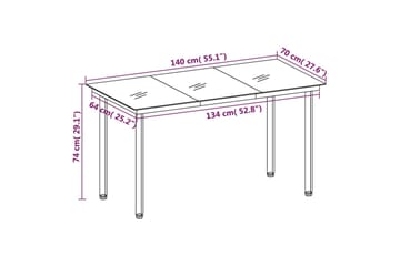 Puutarhan ruokapöytä musta 140x70x74 cm teräs ja lasi - Musta - Puutarhakalusteet - Terassipöydät - Ruokapöytä terassille