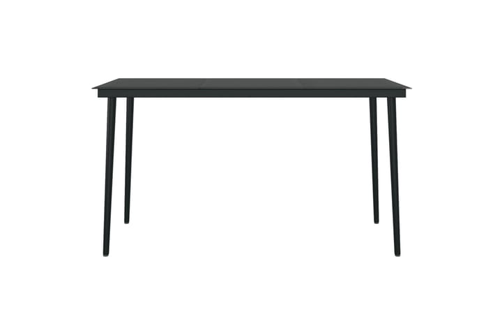 Puutarhan ruokapöytä musta 140x70x74 cm teräs ja lasi - Musta - Ruokapöytä terassille
