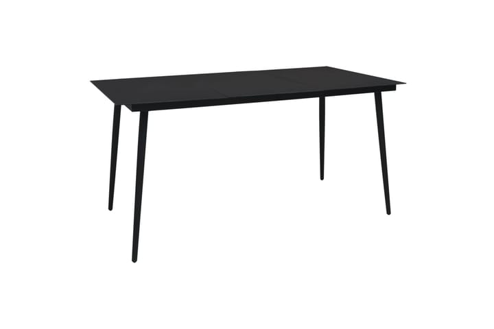 Puutarhan ruokapöytä musta 150x80x74 cm teräs ja lasi - Musta - Ruokapöytä terassille