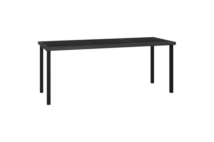 Puutarhan ruokapöytä musta 180x70x73 cm polyrottinki - Ruokapöytä terassille