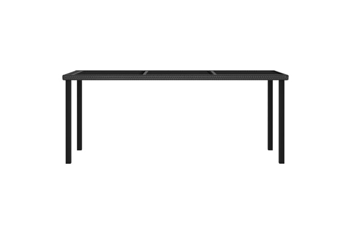 Puutarhan ruokapöytä musta 180x70x73 cm polyrottinki - Ruokapöytä terassille