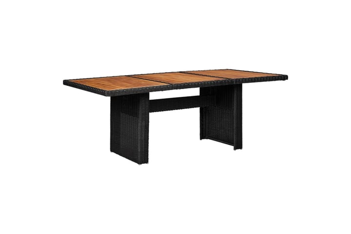 Puutarhan ruokapöytä musta 200x100x74 cm polyrottinki - Musta - Ruokapöytä terassille