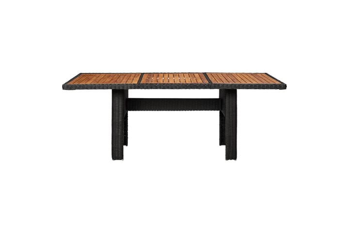 Puutarhan ruokapöytä musta 200x100x74 cm polyrottinki - Musta - Ruokapöytä terassille