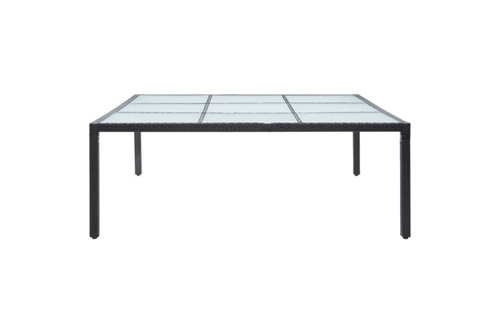 Puutarhan ruokapöytä musta 200x200x74 cm polyrottinki - Musta - Ruokapöytä terassille