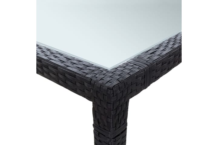 Puutarhan ruokapöytä musta 200x200x74 cm polyrottinki - Musta - Ruokapöytä terassille