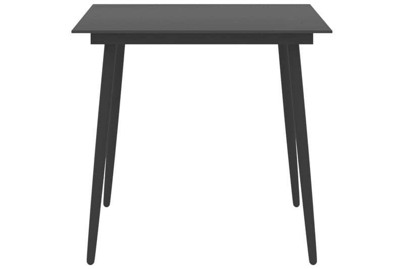 Puutarhan ruokapöytä musta 80x80x74 cm teräs ja lasi - Musta - Puutarhakalusteet - Terassipöydät - Ruokapöytä terassille